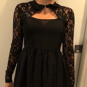 Short black lace dress